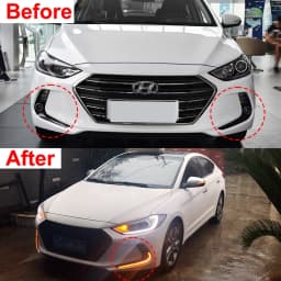 LED DRL Day Light for Hyundai Elantra Avante AD 2016 2017 Daytime Running Light Driving Fog Lamp with Turn Signal