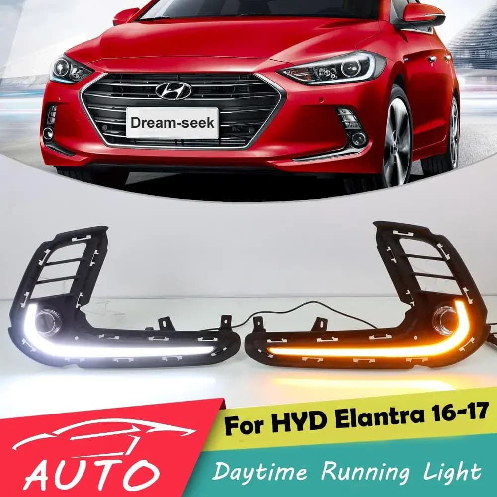LED DRL Day Light for Hyundai Elantra Avante AD 2016 2017 Daytime Running Light Driving Fog Lamp with Turn Signal