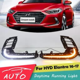 LED DRL Day Light for Hyundai Elantra Avante AD 2016 2017 Daytime Running Light Driving Fog Lamp with Turn Signal