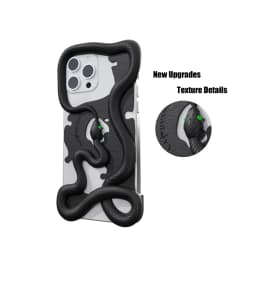 Cool 3D Snake Printed Mobile Phone Case, Fashionable 3D Snake Phone Case - Bold and Trendy Phone Case for iPhone 14 Pro