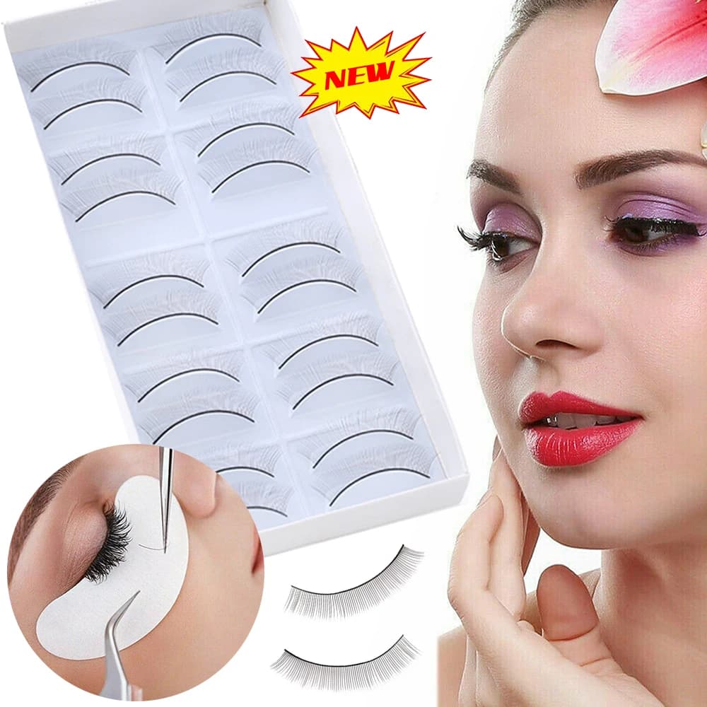 10 Pairs Training Lashes False Eyelashes Extension Tool For Makeup Practice UK
