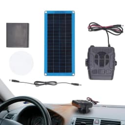 30W Car Heater Solar Panel Heater Set Winter Defroster Heating Fan Winter Car Pet House Warmer Car Heater Drying Monocrystalline