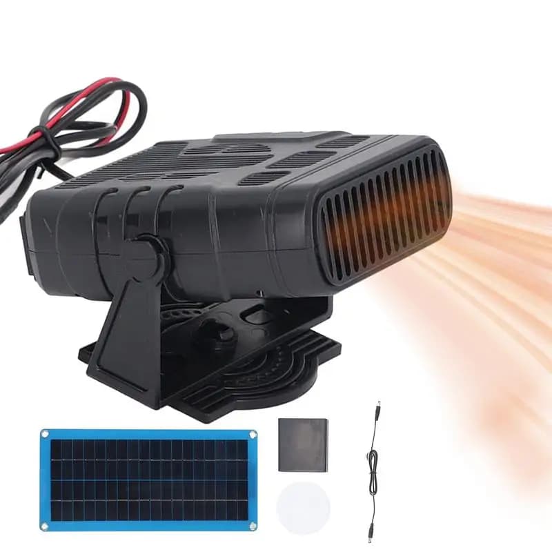 30W Car Heater Solar Panel Heater Set Winter Defroster Heating Fan Winter Car Pet House Warmer Car Heater Drying Monocrystalline