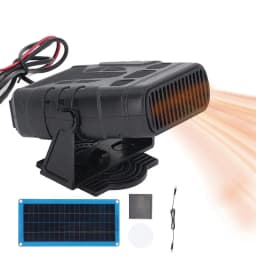 30W Car Heater Solar Panel Heater Set Winter Defroster Heating Fan Winter Car Pet House Warmer Car Heater Drying Monocrystalline