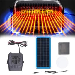 30W Car Heater Solar Panel Heater Set Winter Defroster Heating Fan Winter Car Pet House Warmer Car Heater Drying Monocrystalline