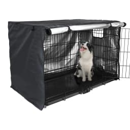 Wire Dog Crate Cover Double Door Privacy Dog Crate Cover 42 Inches Heavy Duty Oxford Fabric Puppy Crate Sunshade For Wire Cage