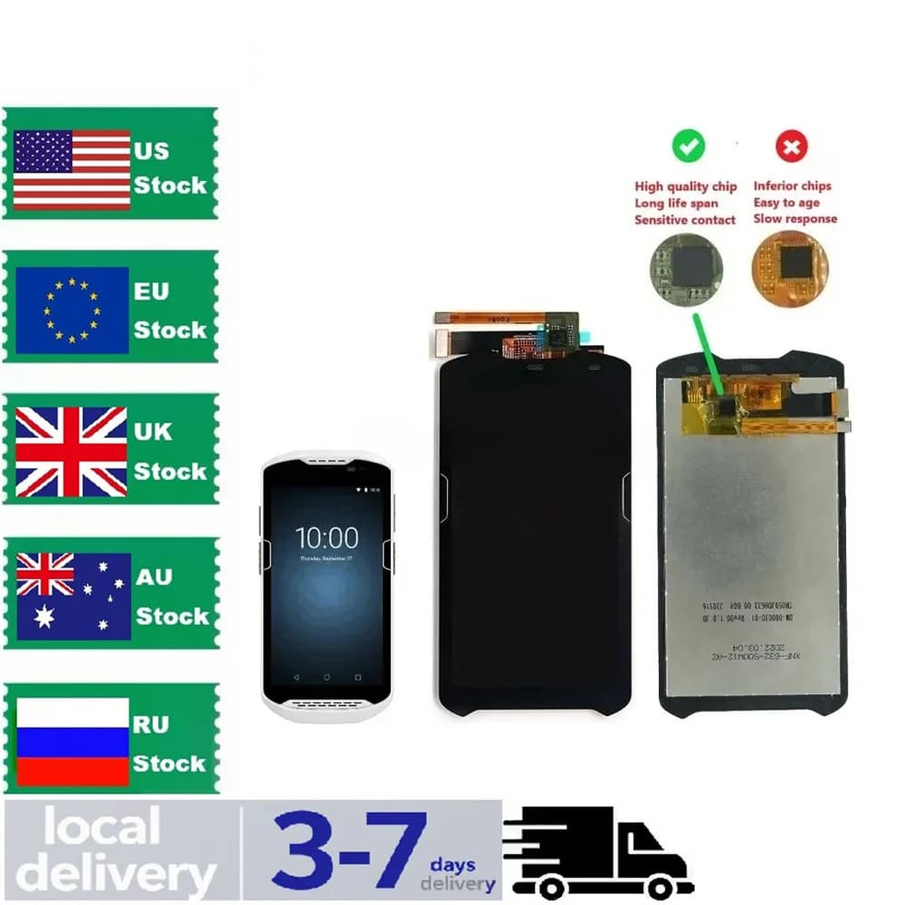 LCD Display and Touch Screen Digitizer For Zebra TC51 TC510K TC56 TC56dj, TC51 LCD Screen Replacement Parts