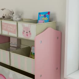 ZONEKIZ Kids Storage Unit, Childrens Toy Storage Organiser, with 6 Fabric Bins, for Bedroom, Nursery, 63 x 30 x 66cm