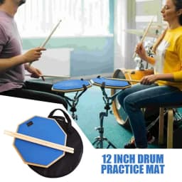 Drum Practice Pad 3 Pieces Portable Drum Bag Set Shock-Absorbing Drumming Pad Portable Nonslip Lightweight Shock-Absorbing Drum