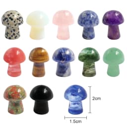 NEW Natural Mushroom Carved Quartz Crystal Toadstool Carving Healing Stone Decor
