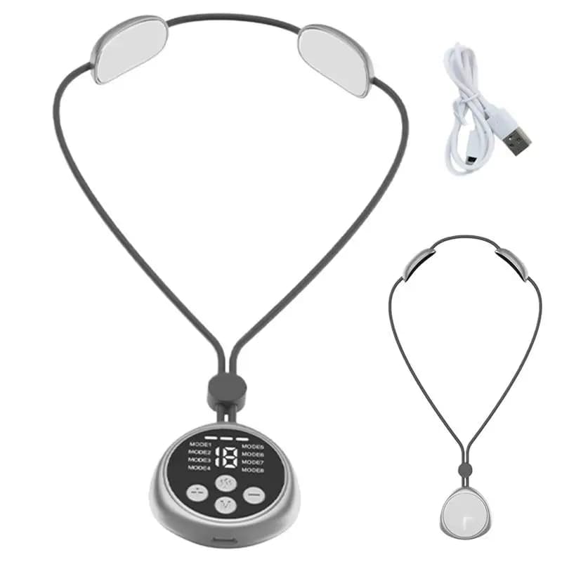 Portable Lymphatic Relief Neck Massager Neck Shoulder Cervical Spine Massager EMS Muscle Massager With 8 Modes 19 Intensity