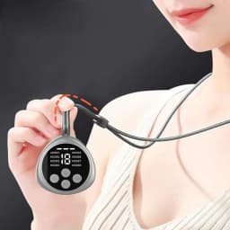 Portable Lymphatic Relief Neck Massager Neck Shoulder Cervical Spine Massager EMS Muscle Massager With 8 Modes 19 Intensity