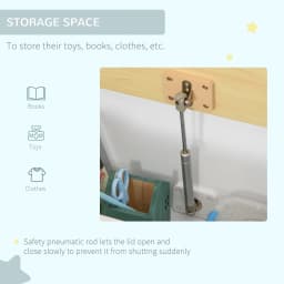 HOMCOM 2 In 1 Wooden Toy Box Kids Seat Bench Organiser 60 x 30 x 50cm White