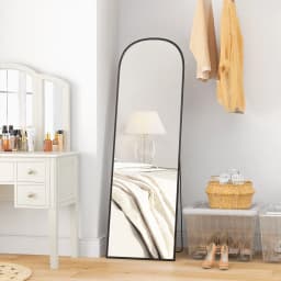 HOMCOM Full Length Mirror with Aluminium Alloy Frame Hanging or Leaning Black