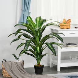 Outsunny 110cm/3.6FT Artificial Dracaena Plant Fake Tree Potted Home Office