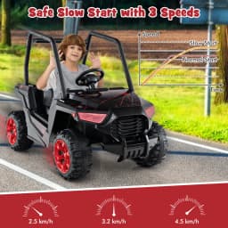 DORTALA Electric UTV 24V Battery Kids Ride-on Car Toy Vehicle-Black
