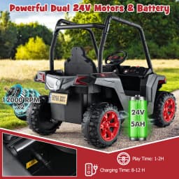 DORTALA Electric UTV 24V Battery Kids Ride-on Car Toy Vehicle-Black