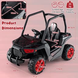 DORTALA Electric UTV 24V Battery Kids Ride-on Car Toy Vehicle-Black