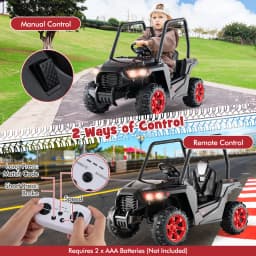 DORTALA Electric UTV 24V Battery Kids Ride-on Car Toy Vehicle-Black