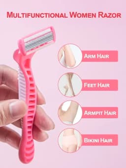 1 Handle + 12 Blades/ Men Women Manual Safety Razor 6-Layer Stainless Steel Hair Removal Shaving Replaceable Shaver Head