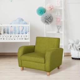 HOMCOM Children's Armchairs Toddler Chair Wood Frame Anti-Slip Legs High Back Bedroom Playroom Furniture