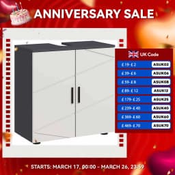 kleankin Bathroom Vanity Unit, Under Sink Cabinet with Shelf, Light Grey