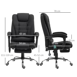 Vinsetto Ergonomic Heated 6 Points Vibration Massage Office Chair, Black