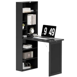 HOMCOM Convertible Desk with Blackboard Multi-function Workstation, Black