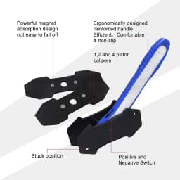 Brake Caliper Press Tool Brake Pad 360° Ratchet Piston Wrench Spreader Caliper Press Compression Tool with 2pcs Plates