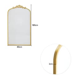 【Lifeideas】Antique Gold Metal Ornate Full Length Mirror