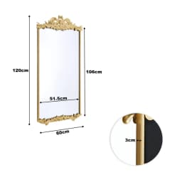 【Lifeideas】Antique Gold Metal Ornate Full Length Mirror