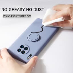 Metal Ring Holder Liquid Silicone Case For Huawei P40 P30 P20 Mate 20 30 Pro Lite Kickstand Nova 5T 6 7 SE Pro Honor 20S Cover