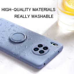 Metal Ring Holder Liquid Silicone Case For Huawei P40 P30 P20 Mate 20 30 Pro Lite Kickstand Nova 5T 6 7 SE Pro Honor 20S Cover