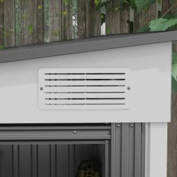 7 X 5ft Lean to Metal Garden Shed with Foundation Sliding Doors 2 Vents White