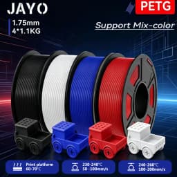 JAYO 4.4KG 3D PETG/PETG Transparent Filament 1.75mm Filament For Bambu FDM 3D Printer PETG Neatly Wound 3D Printing Material