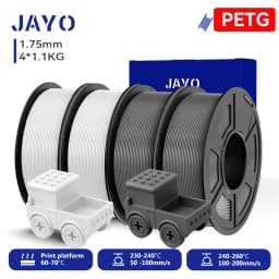 JAYO 4.4KG 3D PETG/PETG Transparent Filament 1.75mm Filament For Bambu FDM 3D Printer PETG Neatly Wound 3D Printing Material