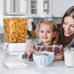【Lifeideas】White Cereal Nuts Storage Container Dispenser for Kitchen