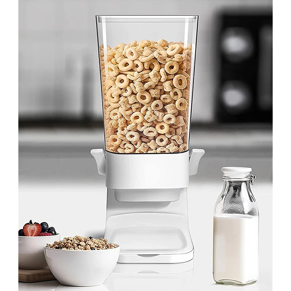 【Lifeideas】White Cereal Nuts Storage Container Dispenser for Kitchen