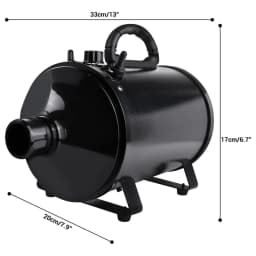 BRIEFNESS Pet Dryer with Heated Dog Grooming Blower with 3 Nozzles Small/Medium/Large Dog Pet Blower Black