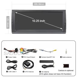 10.25' IPS Carplay Android 14 8G+128G 8Core GPS Car DVD Player Multimedia Radio Wifi Autoradio For BMW E39 X5 E53 M5 Range Rover