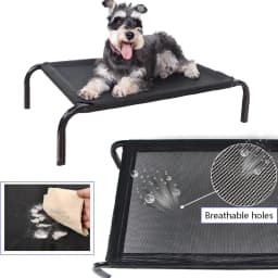 BRIEFNESS Elevated Dog Bed Pet Sofa Bed 3 Sizes Available Outdoor Pet Bed Dog & Cat Camping Bed Black