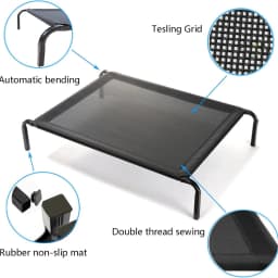 BRIEFNESS Elevated Dog Bed Pet Sofa Bed 3 Sizes Available Outdoor Pet Bed Dog & Cat Camping Bed Black