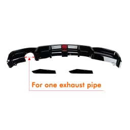 Rear Bumper Diffuser Lip with Light Single Muffler Single Out For BMW F30 3-Series M-Sport 2013-2019
