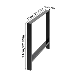Livingandhome Height Metal Table Legs Furniture Accessories Anti-slip Black Iron Table Leg Round Metal Table Legs