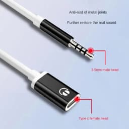 3.5mm Male to Type-c Female Converter Headphone Converter Aux Cable Type-C To 3.5mm Jack Converter for MP3 Player, Laptop,Tablet