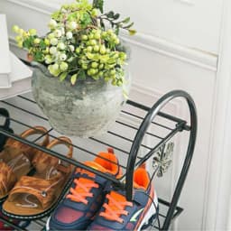 Voltsify White Metal 4 Tier S-Shape Shoe Rack, 60cm W X 30cm D X 70cm H
