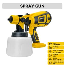 Cordless Paint Sprayer Compatible with DeWalt 20V Battery,1000Ml,3 Nozzles & 3-in-1 Spray Pattern for House Painting Tools Only