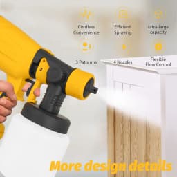 Cordless Paint Sprayer Compatible with DeWalt 20V Battery,1000Ml,3 Nozzles & 3-in-1 Spray Pattern for House Painting Tools Only