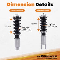 Coilover Kits for Civic EK EJ 1996-2000 24 Ways Adjustable Damper Shock Absorber Gray