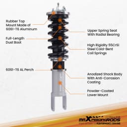 Coilover Kits for Civic EK EJ 1996-2000 24 Ways Adjustable Damper Shock Absorber Gray